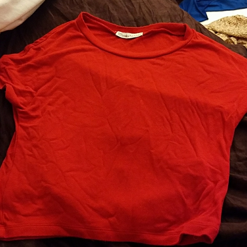 Red crop top